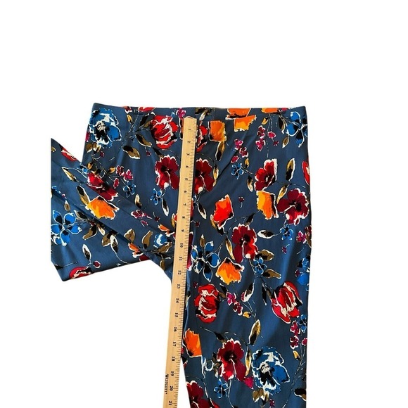 Jules & Leopold Capri Pant Women's Size L Blue Floral Elastic Waistband Pull-On - Picture 4 of 5